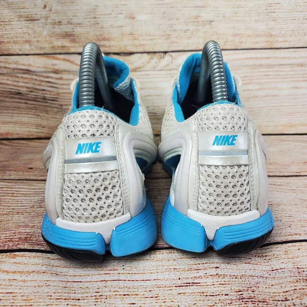 Nike Sneakers Silver Blue Mesh Zoom Air Hot Shot Dynamic Heel Running Women's 8